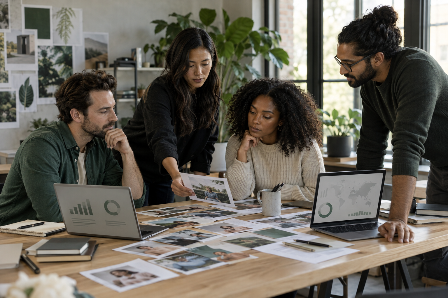Marketing team researching relevant publisher and creator partnerships