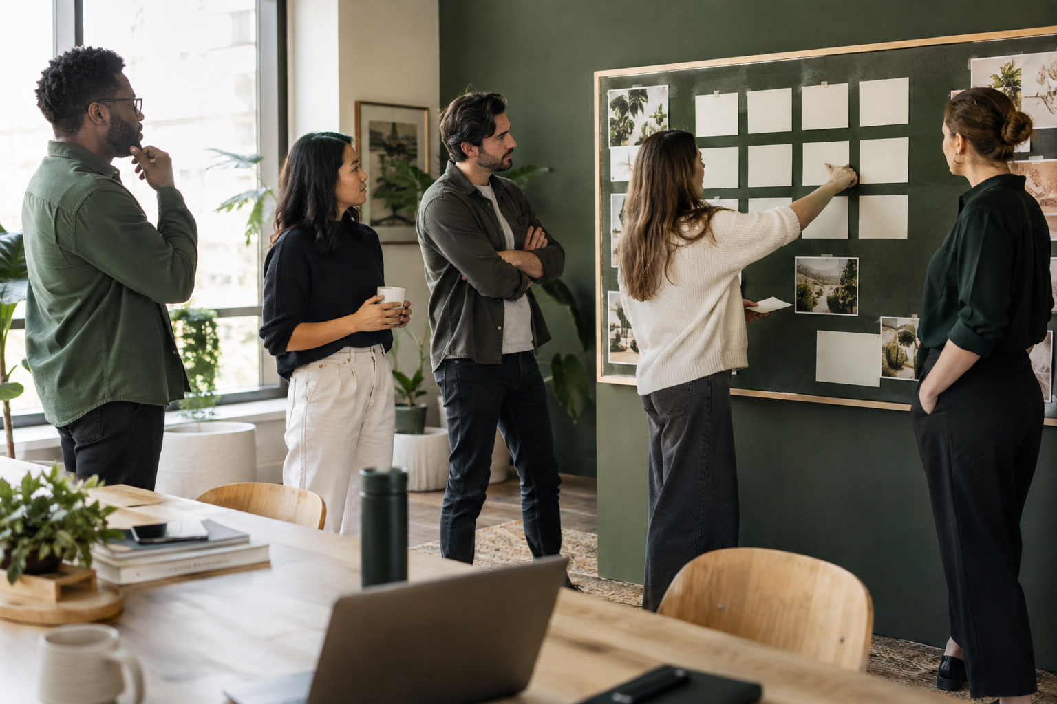 Cross-functional team aligning partnership tasks and approvals